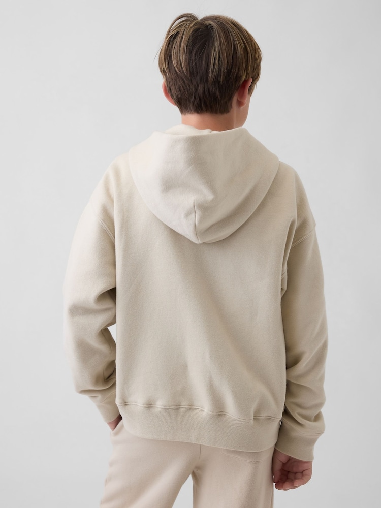 Gap Beige Vintage Soft Logo Zip Hoodie (4-13yrs) - Image 2 of 5