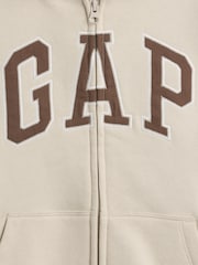 Gap Beige Vintage Soft Logo Zip Hoodie (4-13yrs) - Image 5 of 5