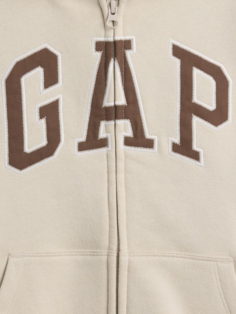Gap Beige Vintage Soft Logo Zip Hoodie (4-13yrs) - Image 5 of 5