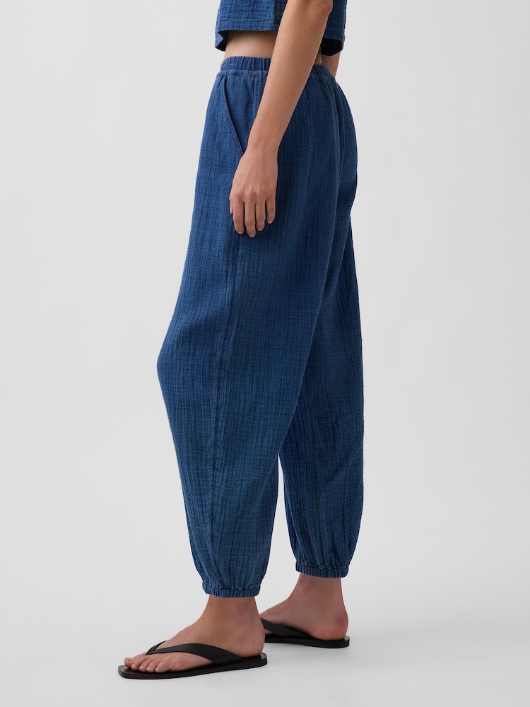 Gap Blue Gauze Easy Barrel Joggers - Image 4 of 4