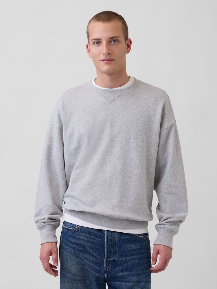 Gris - Gap Heavyweight French Terry Oversized Sweatshirt - Image 1 de 4