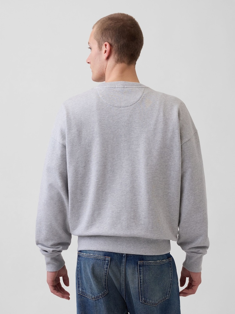 Gris - Gap Heavyweight French Terry Oversized Sweatshirt - Image 2 de 4