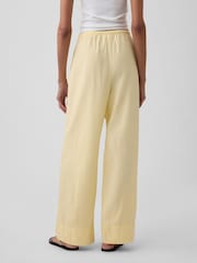 Gap Yellow Linen-Blend Relaxed Wide-Leg Trousers - Image 2 of 4