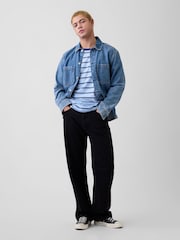 Gap Blue Everyday Soft Stripe Crew Neck T-Shirt - Image 3 of 5