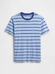 Gap Blue Everyday Soft Stripe Crew Neck T-Shirt - Image 4 of 5