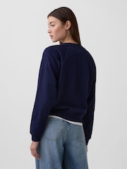 Gap Blue French Terry Raglan Logo Sweatshirt - Image 2 of 4