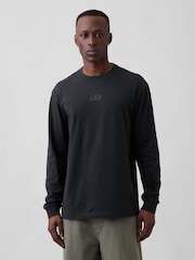Gap Black Everyday Soft Relaxed Mini-Logo T-Shirt - Image 1 of 5