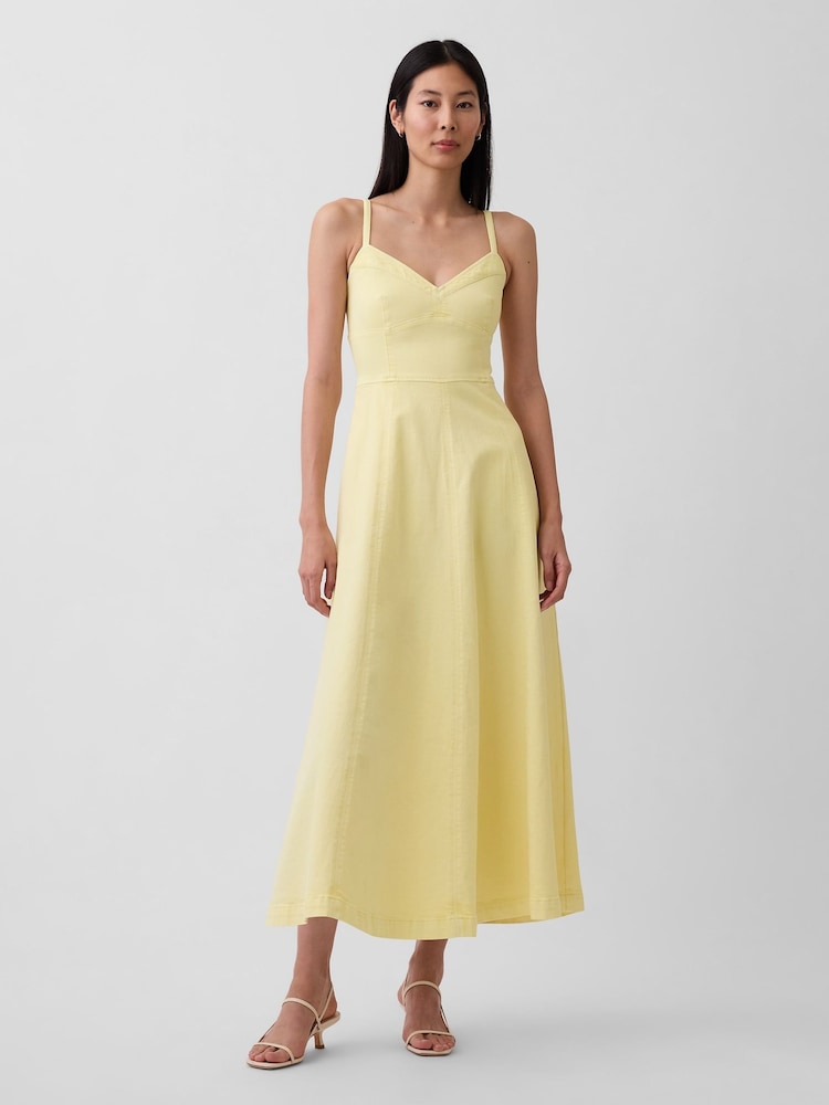 Gap Denim Seamed Corset Maxi Dress - Obrázek 1 z 4