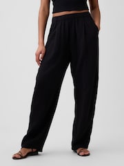 Gap Black Mid Rise Pull On Barrel Gauze Trousers - Image 1 of 6