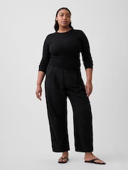 Gap Black Mid Rise Pull On Barrel Gauze Trousers - Image 5 of 6