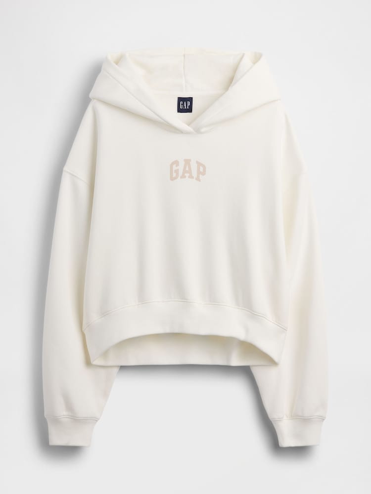 Gap White VintageSoft Oversized Crop Logo Hoodie - Image 5 of 5