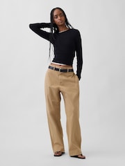 Gap Black Modern Rib Long Sleeve T-Shirt - Image 3 of 3