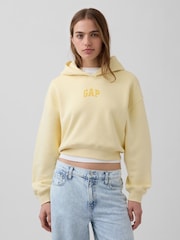 Gap Yellow VintageSoft Oversized Crop Logo Hoodie - Image 1 of 5