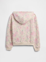 Gap Pink Floral Relaxed Logo Zip Hoodie (4-13yrs) - Image 2 of 3