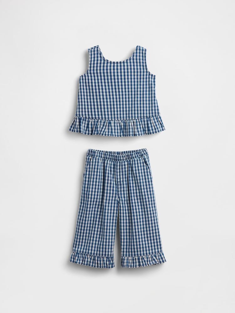 Gap Gingham Denim Ruffle-Hem Outfit Set (6mths-5yrs) - Imagen 2 de 3