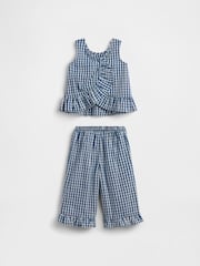 Gap Gingham Denim Ruffle-Hem Outfit Set (6mths-5yrs) - Imagen 3 de 3