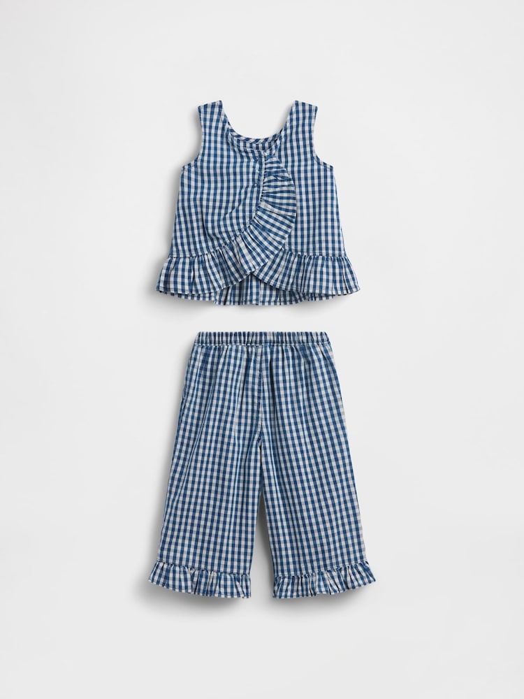 Gap Gingham Denim Ruffle-Hem Outfit Set (6mths-5yrs) - Imagen 3 de 3