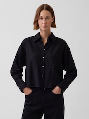 Gap Black Linen Oversized Shirt - Image 1 of 4