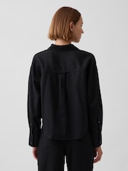 Gap Black Linen Oversized Shirt - Image 2 of 4