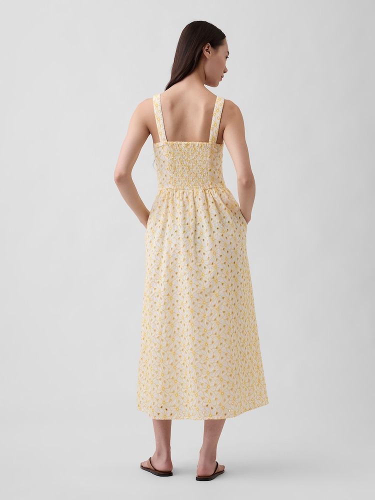 Gap Yellow Eyelet Seamed Drop-Waist Maxi Dress - Image 2 of 4