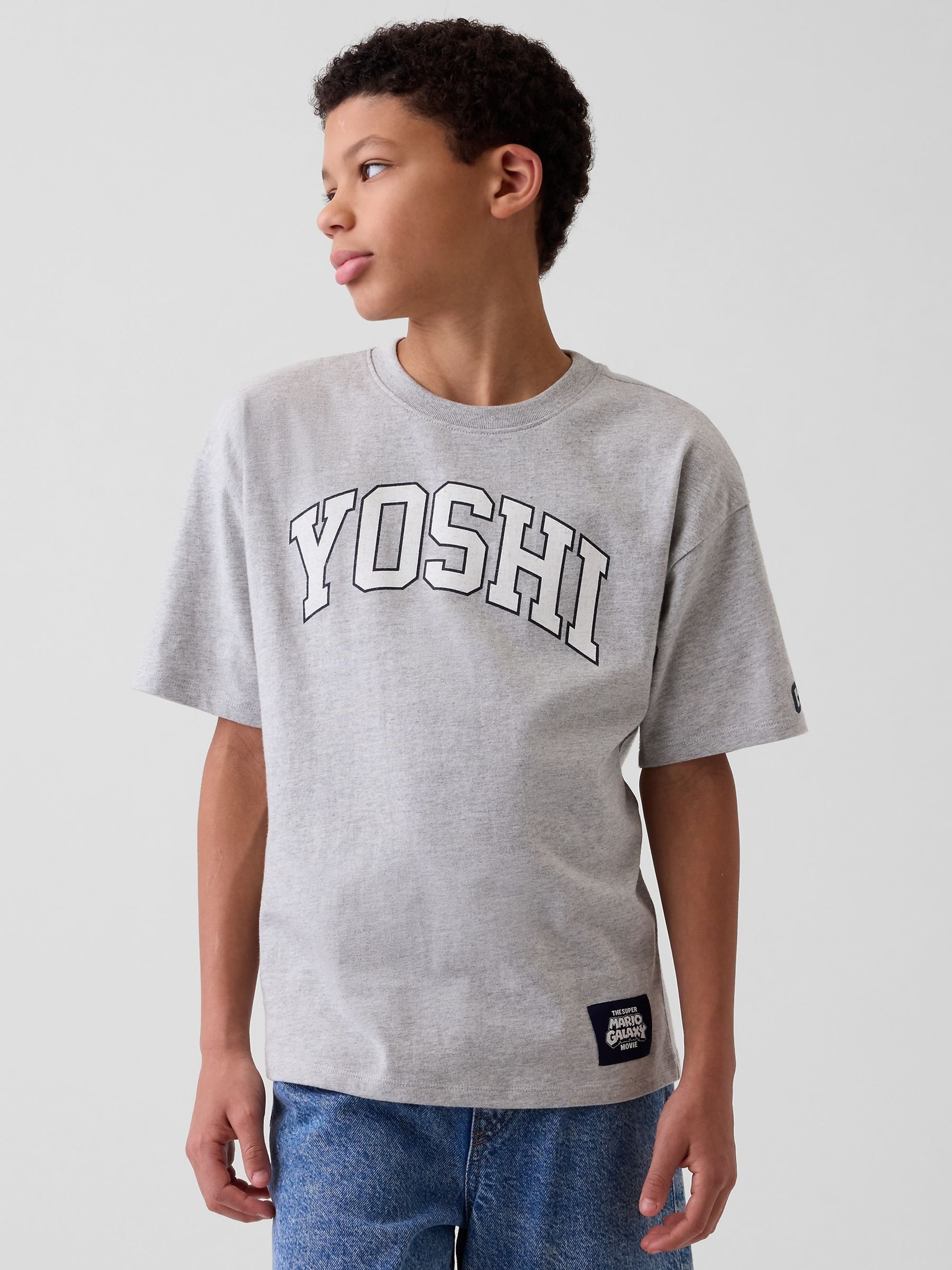 Buy Gap Grey Yoshi Super Mario Relaxed Graphic Short Sleeve T