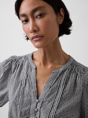 Gap Black Gingham Elasticated Waist Top - Image 4 of 4