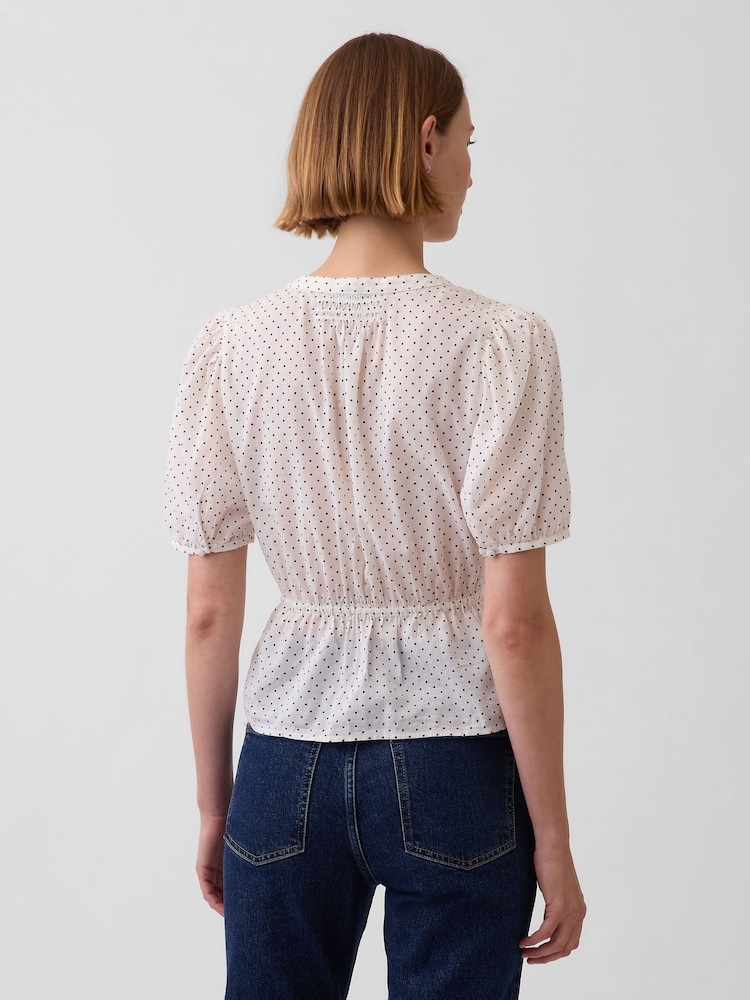 Gap White Spotted Elasticated Waist Top - Image 2 of 4
