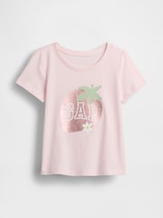 Roz căpșună - Tricou grafic Gap (6luni-13ani) - Imaginea 1 din 3