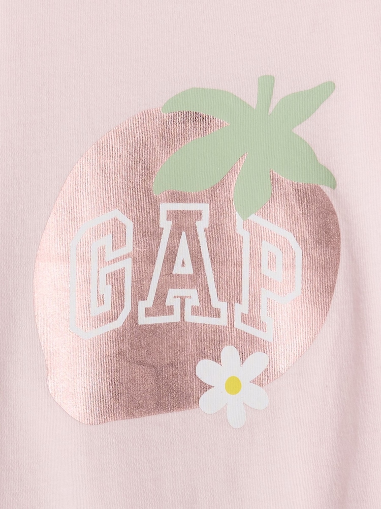 Roz căpșună - Tricou grafic Gap (6luni-13ani) - Imaginea 3 din 3