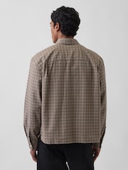 Gap Brown Check Relaxed Straight-Hem Oxford Shirt - Image 2 of 4