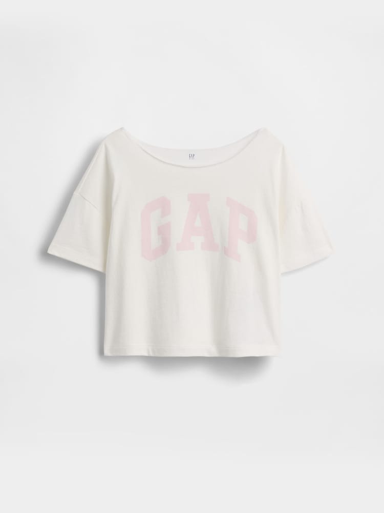 Gap White Oversized Wide-Neck T-Shirt (4-13yrs) - Image 1 of 2 Gap White Oversized Wide-Neck T-Shirt (4-13yrs) - Image 1 of 2