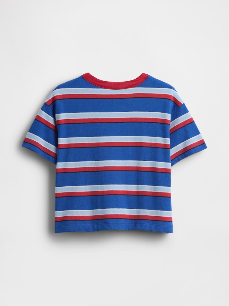 Gap Red/Blue Stripe Boxy T-Shirt (6mths-5yrs) - Image 2 of 3