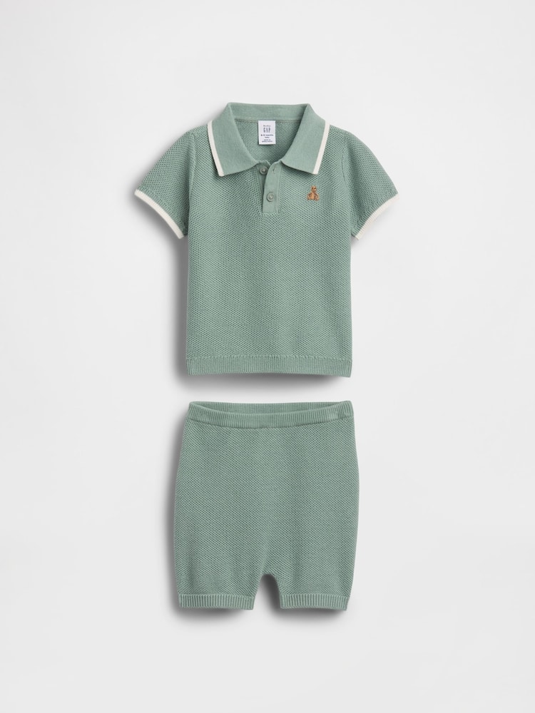 Gap Knitted Polo Outfit Set (0-24mths) - Imaginea 1 din 1