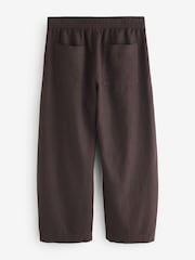 Gap Brown Mid Rise Linen-Blend Easy Barrel Trousers - Image 2 of 5