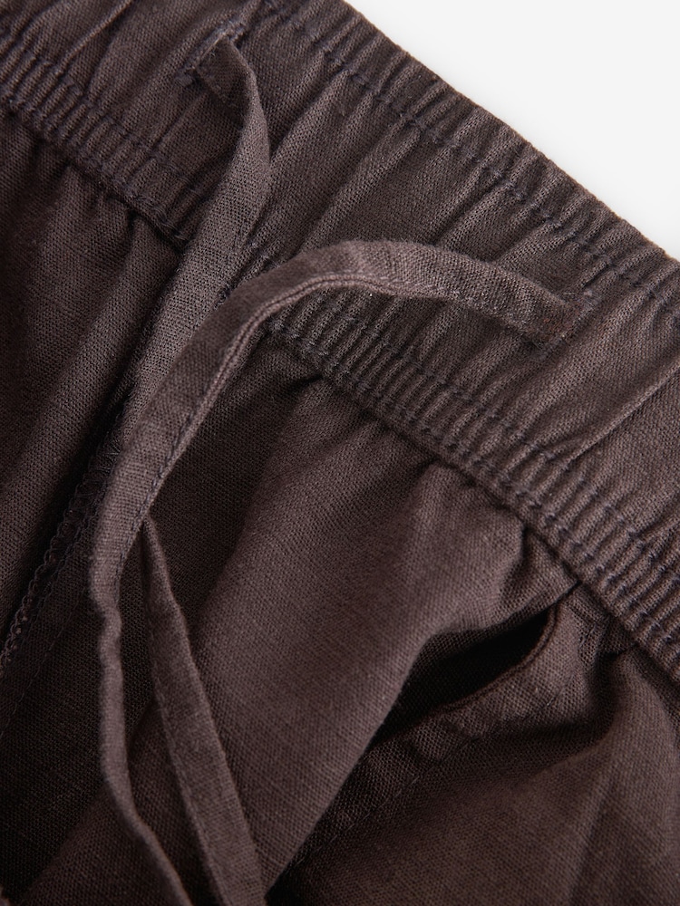 Gap Brown Mid Rise Linen-Blend Easy Barrel Trousers - Image 5 of 5