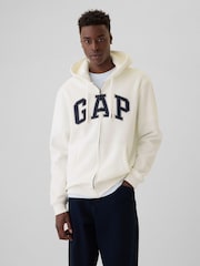 Gap White Vintage Soft Arch Logo Zip-up Hoodie - Image 5 of 7