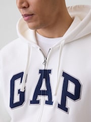 Gap White Vintage Soft Arch Logo Zip-up Hoodie - Image 6 of 7