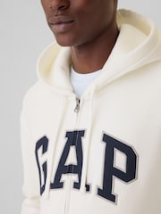 Gap White Vintage Soft Arch Logo Zip-up Hoodie - Image 7 of 7