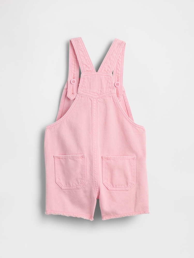 Gap Pink UltraSoft Denim Short Dungarees (6mths-5yrs) - Image 2 of 2