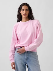 Gap Pink VintageSoft Terry Raglan Sweatshirt - Image 1 of 4