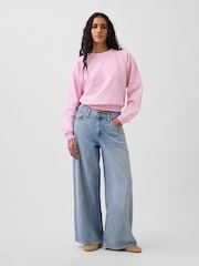 Gap Pink VintageSoft Terry Raglan Sweatshirt - Image 3 of 4