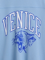 Albastru - Gap Mesh Oversized Graphic Jersey T-Shirt (4-13yrs) - Imaginea 5 din 5