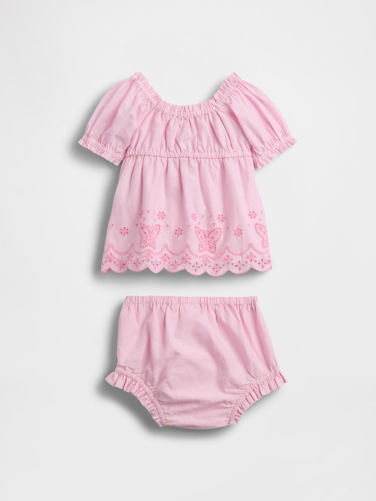 Gap Pink Embroidered Butterfly Outfit Set (0-24mths) - Image 2 of 3