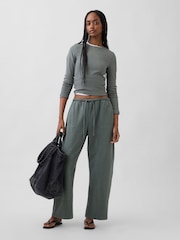 Gap Green Modern Rib Long Sleeve T-Shirt - Image 3 of 4