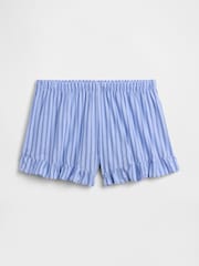 Gap Blue Stripe Ruffle Poplin Pyjama Shorts - Image 5 of 5