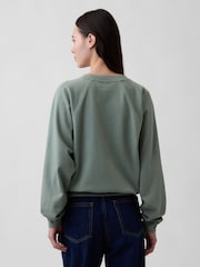 Gap Green French Terry Raglan Logo Sweatshirt - Image 2 of 5