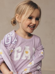 Lila - Gap Kurzarm-T-Shirt mit Logo (6Monate–5Jahre) - Bild 4 von 7