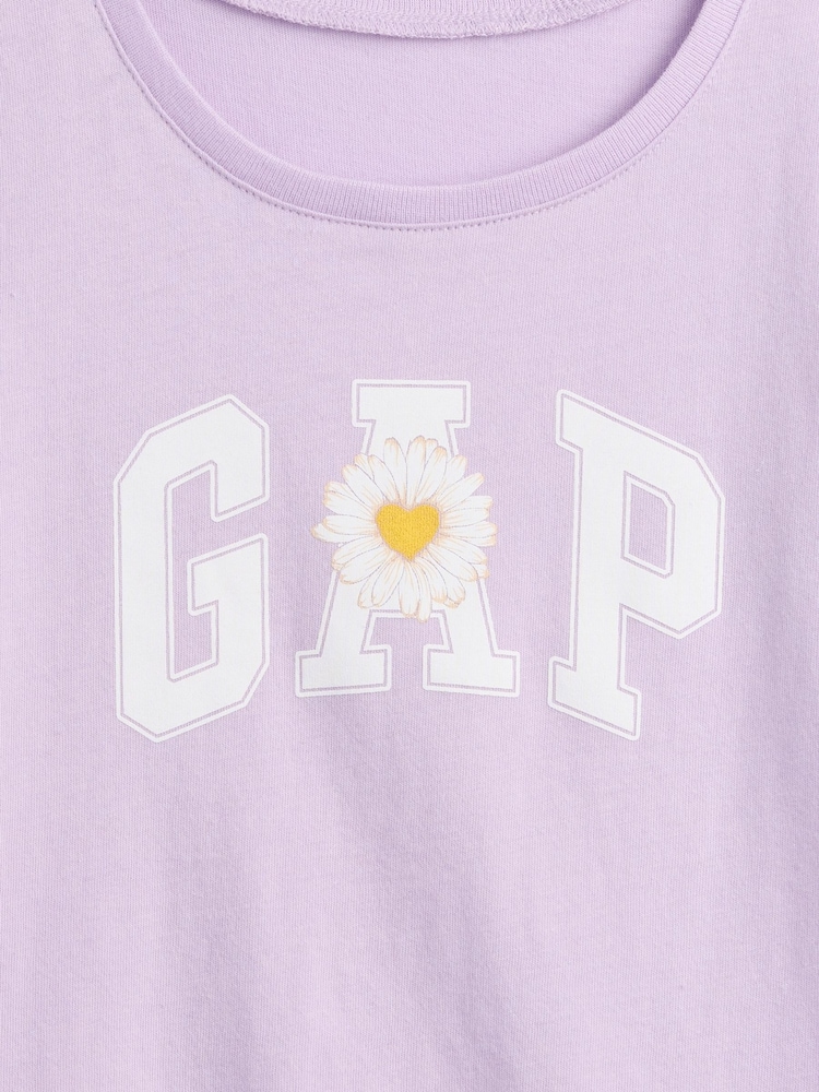 Lila - Gap Kurzarm-T-Shirt mit Logo (6Monate–5Jahre) - Bild 7 von 7