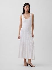 Gap White Pointelle Maxi Dress - Image 1 of 4