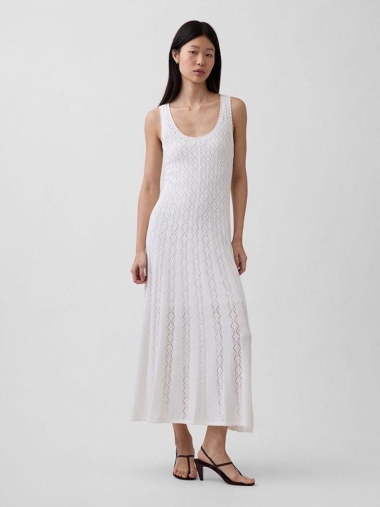 Gap White Pointelle Maxi Dress - Image 1 of 4 Gap White Pointelle Maxi Dress - Image 1 of 4